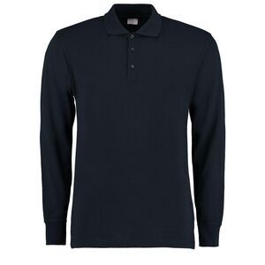 Kustom Kit Mens Pique Long-Sleeved Polo Shirt / Navy